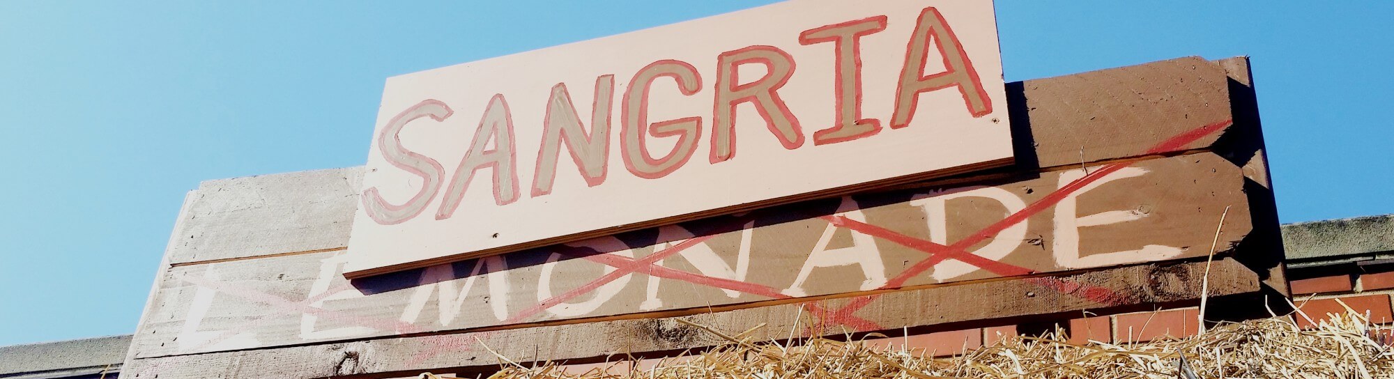 Sangria on a wooden sign